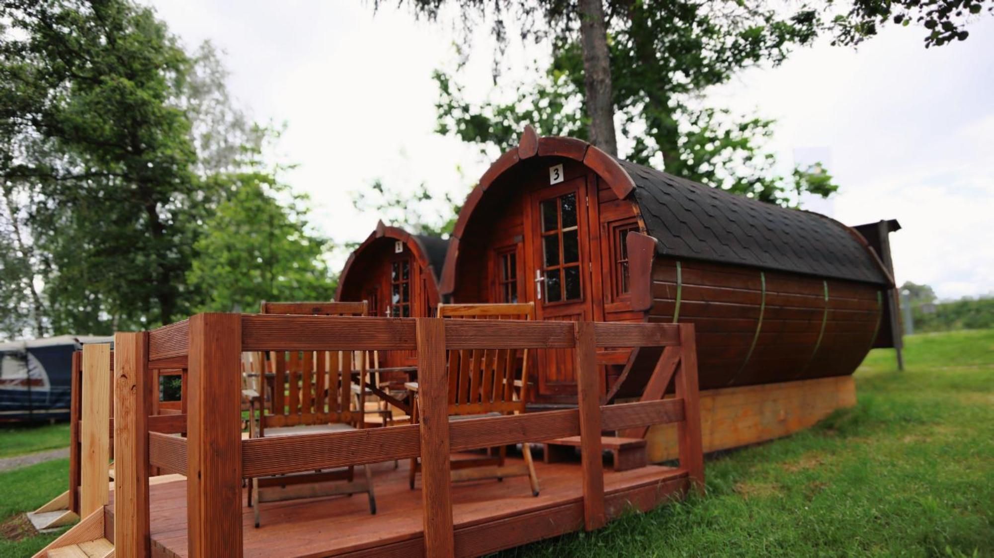 Campingplatz Koberbachtalsperre - Campingfass Mieten Langenbernsdorf Buitenkant foto