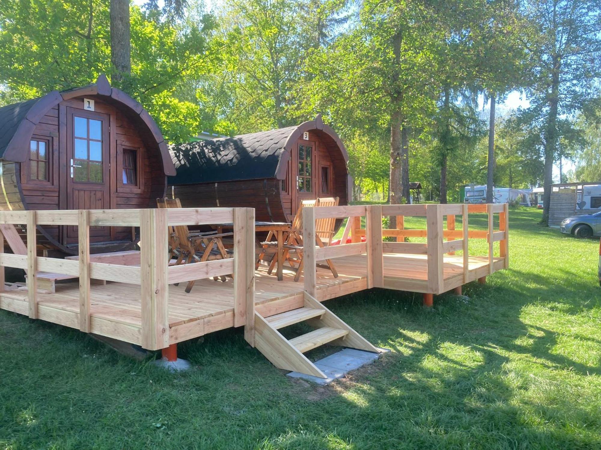 Campingplatz Koberbachtalsperre - Campingfass Mieten Langenbernsdorf Buitenkant foto