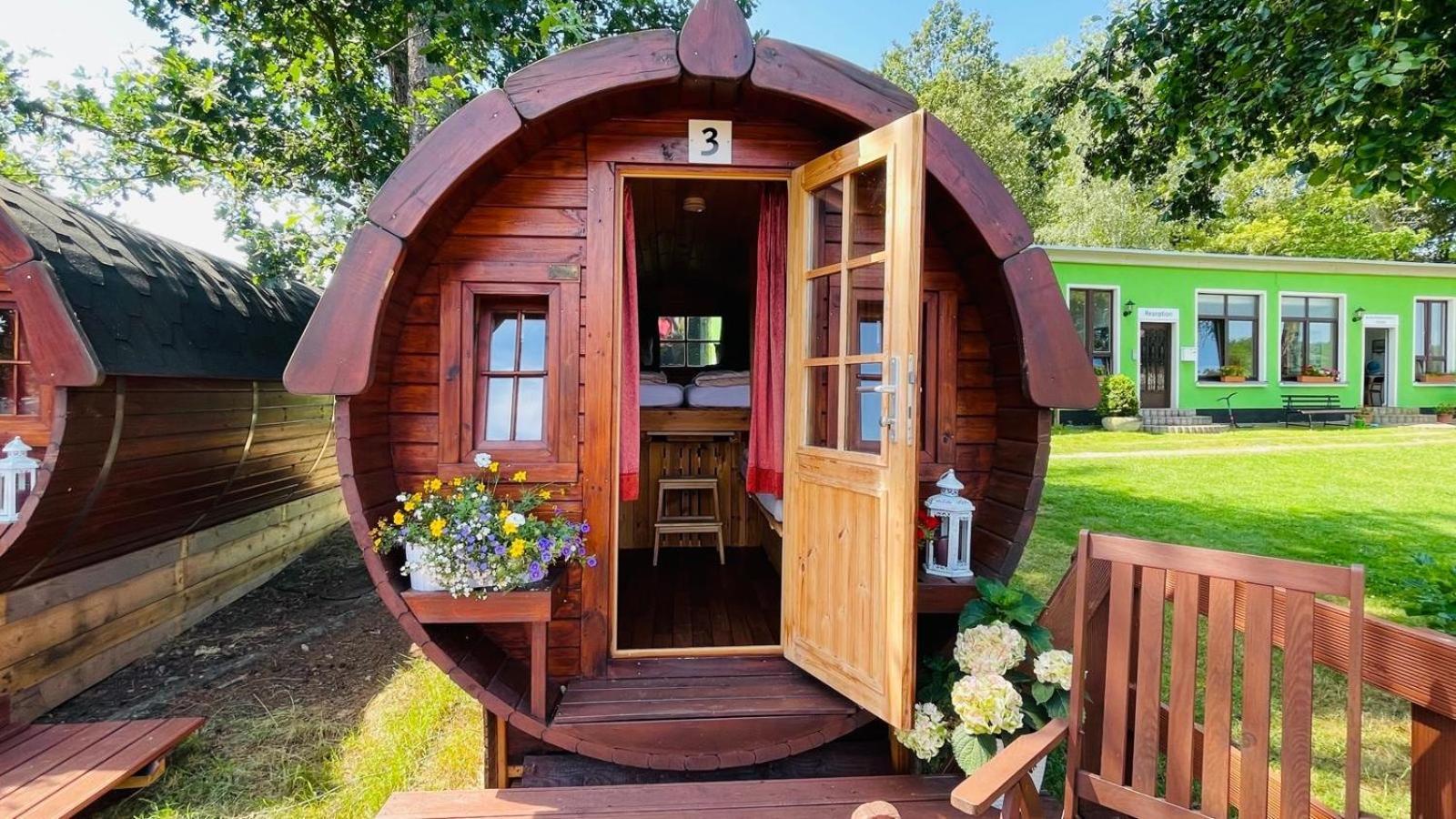 Campingplatz Koberbachtalsperre - Campingfass Mieten Langenbernsdorf Buitenkant foto